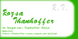 rozsa thanhoffer business card